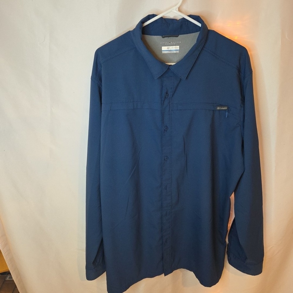 Columbia Shirt Mens XL Blue Omni Shade Omni Wick Evap Vented